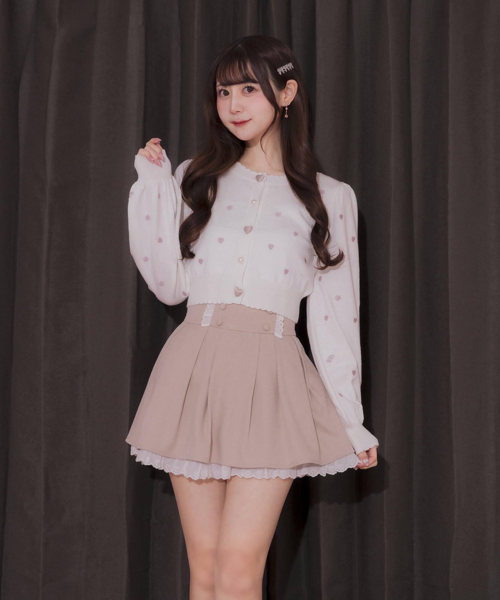 コットンレースフリルドーリーミニスカート – pium