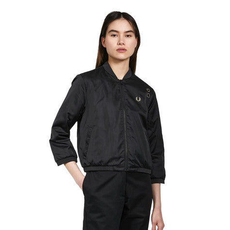 Fred Perry Amy Winehouse Satin Bomber Jacket (Black) – Posers