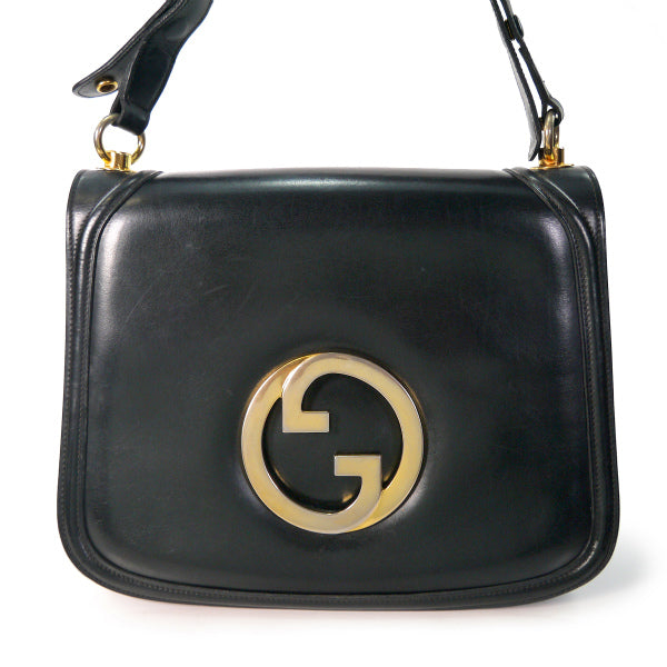 OLD Gucci 代表作!インターロッキング 総革ワンショルダー（黒