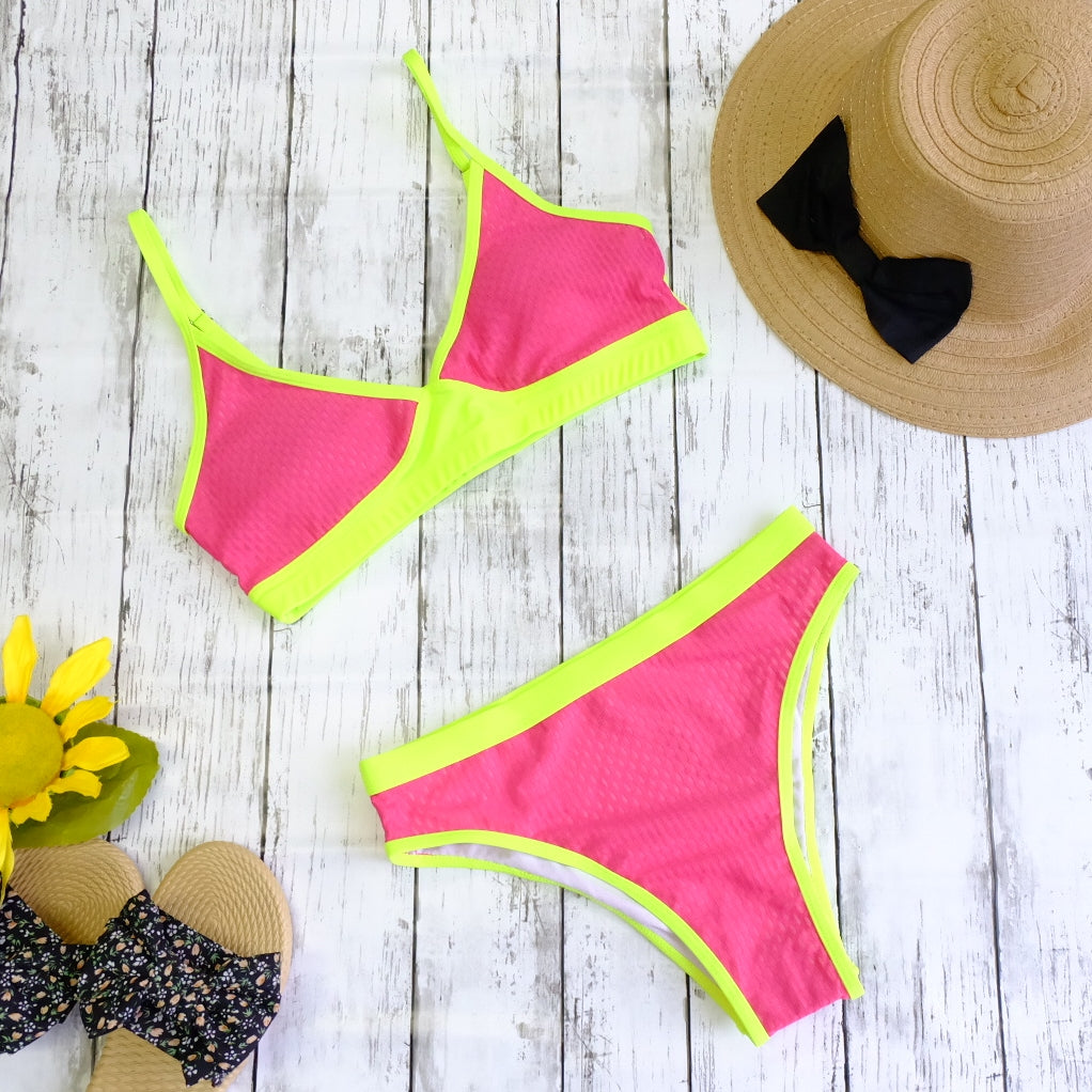 パワフルイエロー×ピンク三角ビキニ(S) – rachagirl(ラチャガール)