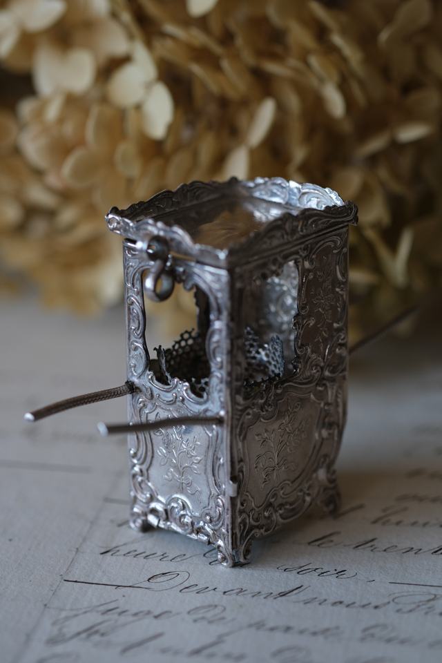 G36 フランス アンティーク ミニチュア セダンチェア シルバー ドール用