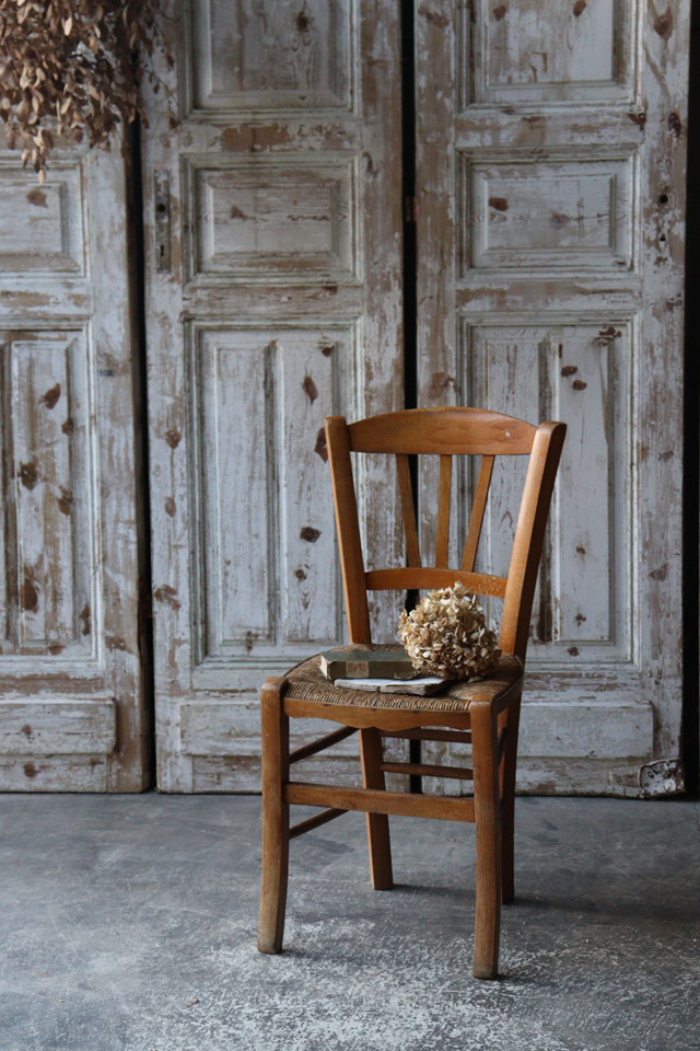 N74-3 フランスBrocante ストローチェア 椅子