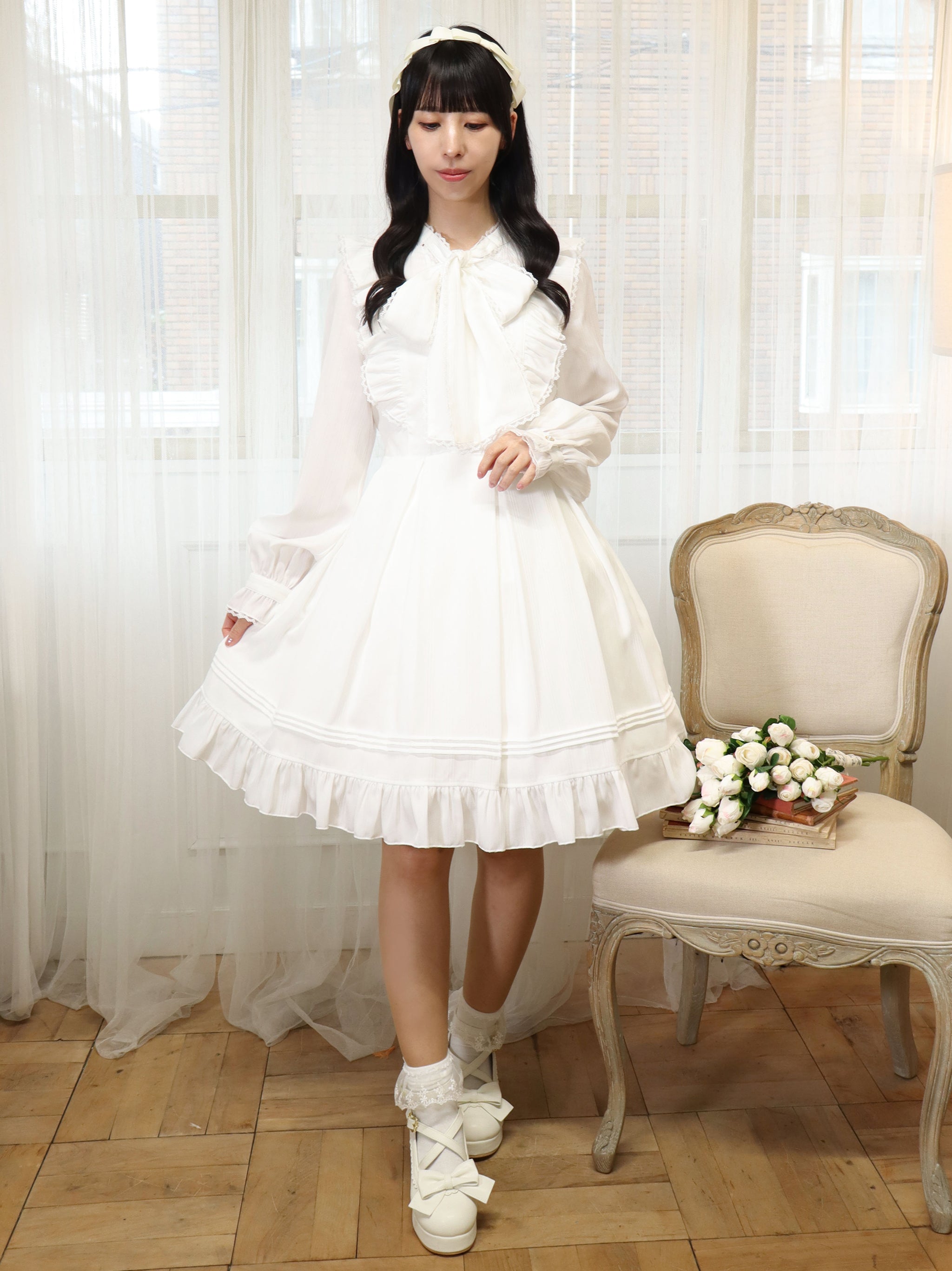 Frill Lace ボウタイワンピース – Amavel（アマベル）公式サイト
