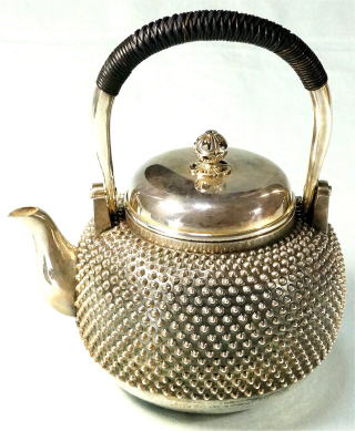 純銀 霰銀瓶 湯沸【茶道具からき】京都から全国に販売、通販,買取