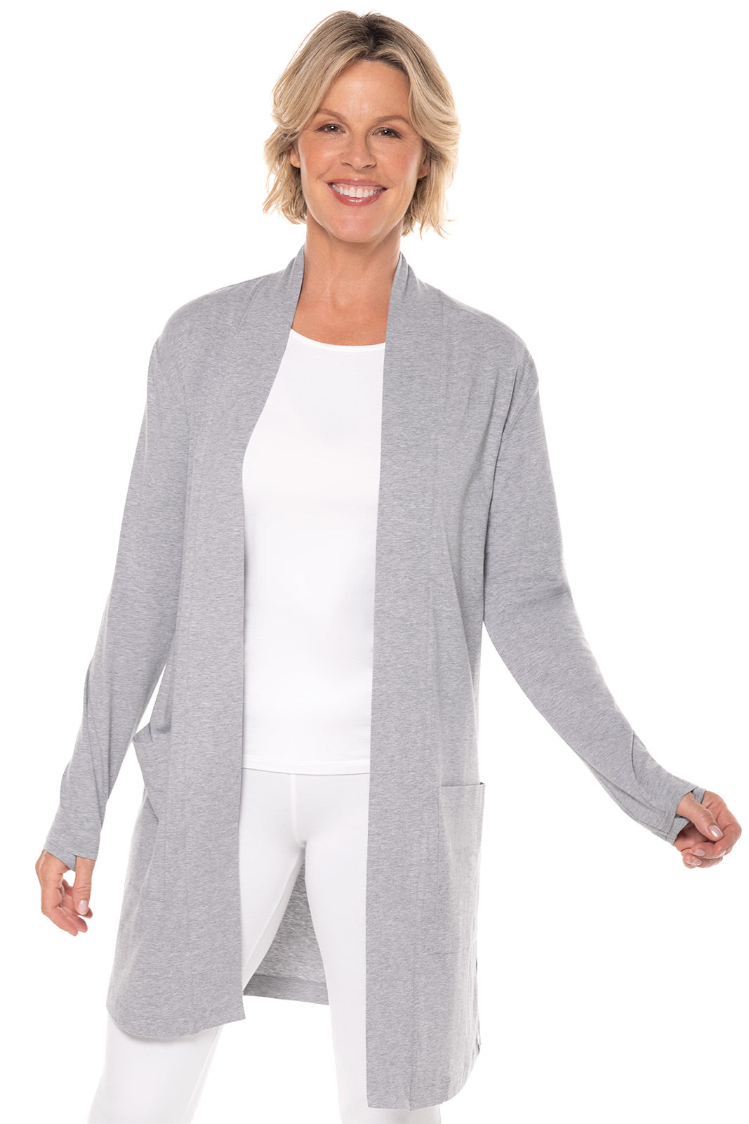 Women's Corbella Cardigan | Grey Heather UPF 50+