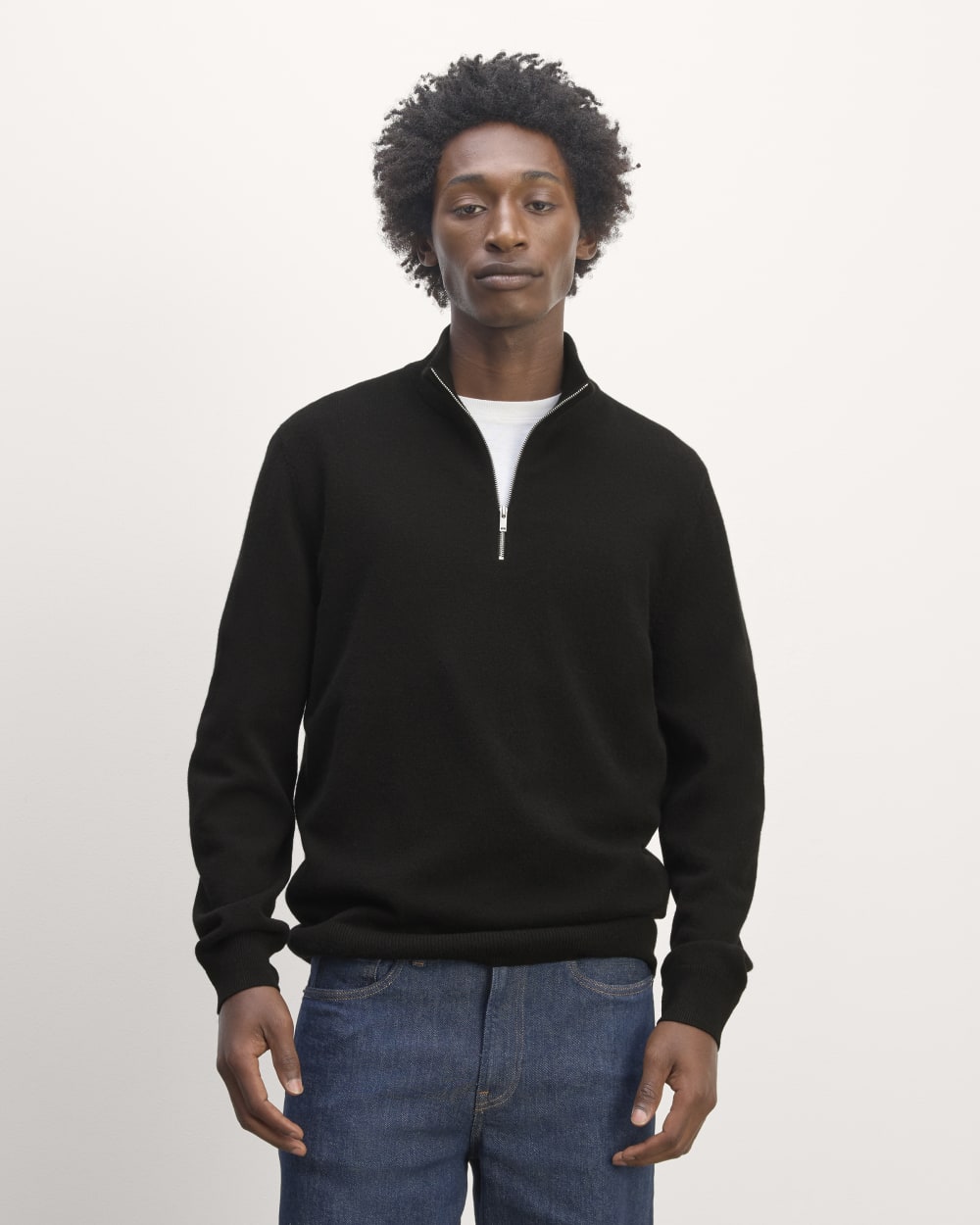 The Quarter-Zip in Cashmere | Black – Everlane