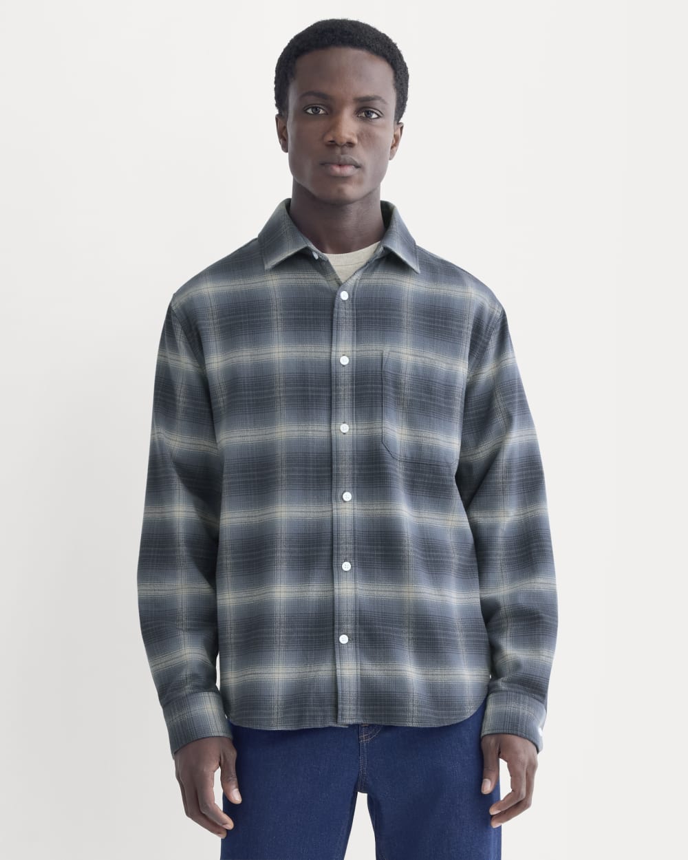 Brushed Flannel Shirt | Blue Ombre Plaid – Everlane
