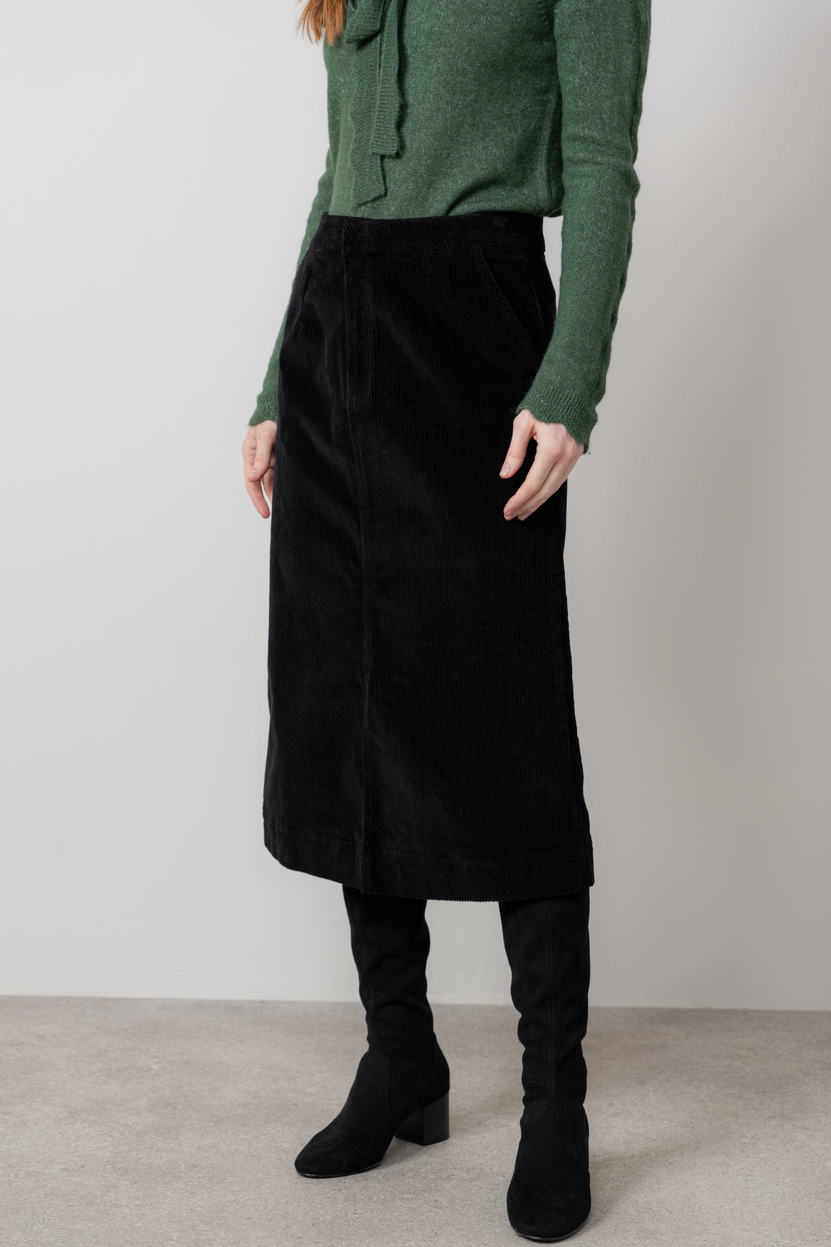 Owlpen Stretch Jumbo Cord Skirt Black – Lily & Me