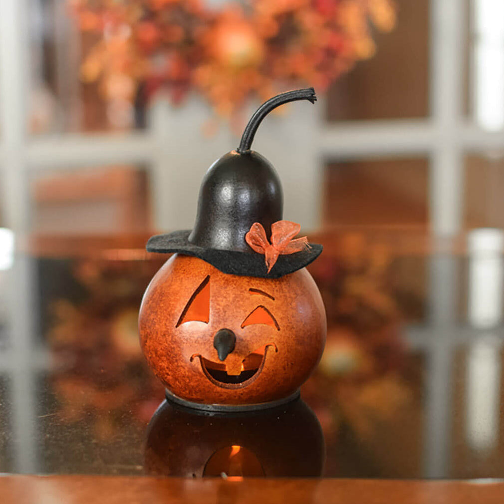 Klarissa Witch Jack-O-Lantern Gourd - Fall Halloween Decor