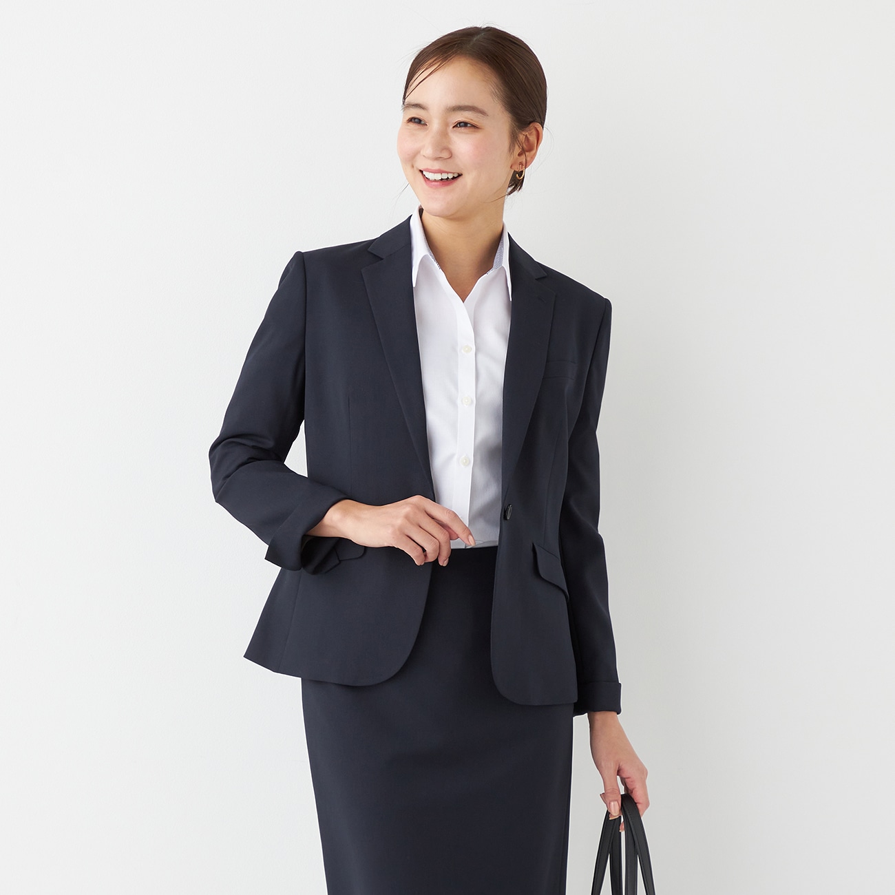 洗えるストレッチセットアップ ノッチジャケット 織柄|O42_9251656