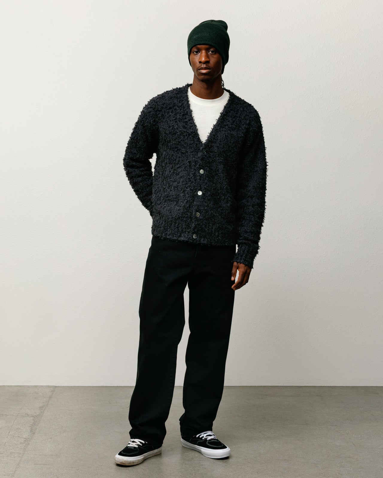 Textured Cardigan – Black | Knits | Stüssy