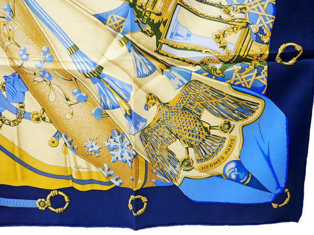 HERMES エルメス CARRE 90 カレ 90 soleil de soie シルクの太陽 Scarf