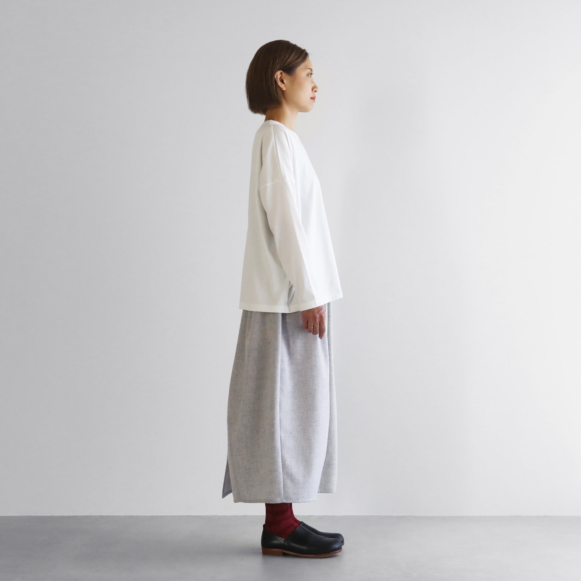 HUIS in house］SUVIN COTTON長袖スクエアワイドカットソー CS208を