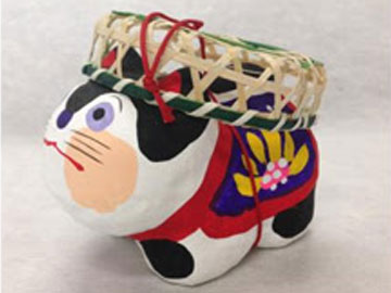 春日部張子人形 ざるかぶり犬張子（大）
