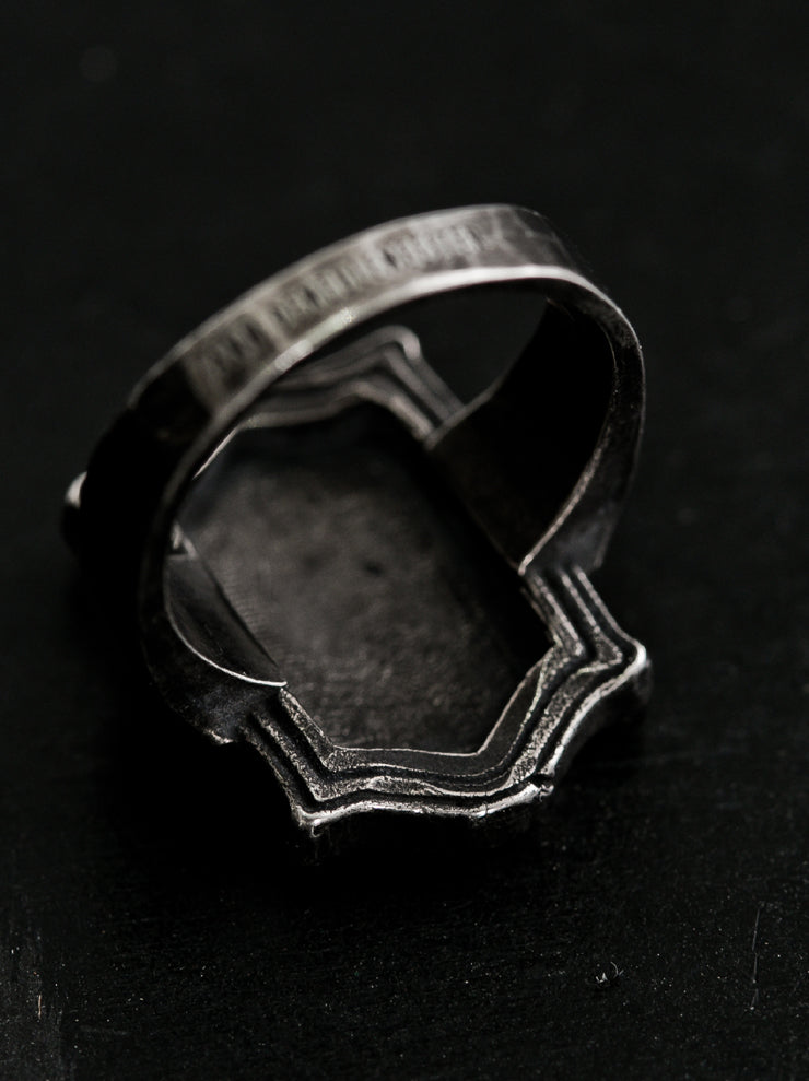 ANN DEMEULEMEESTER Beetle frame ring SILVER