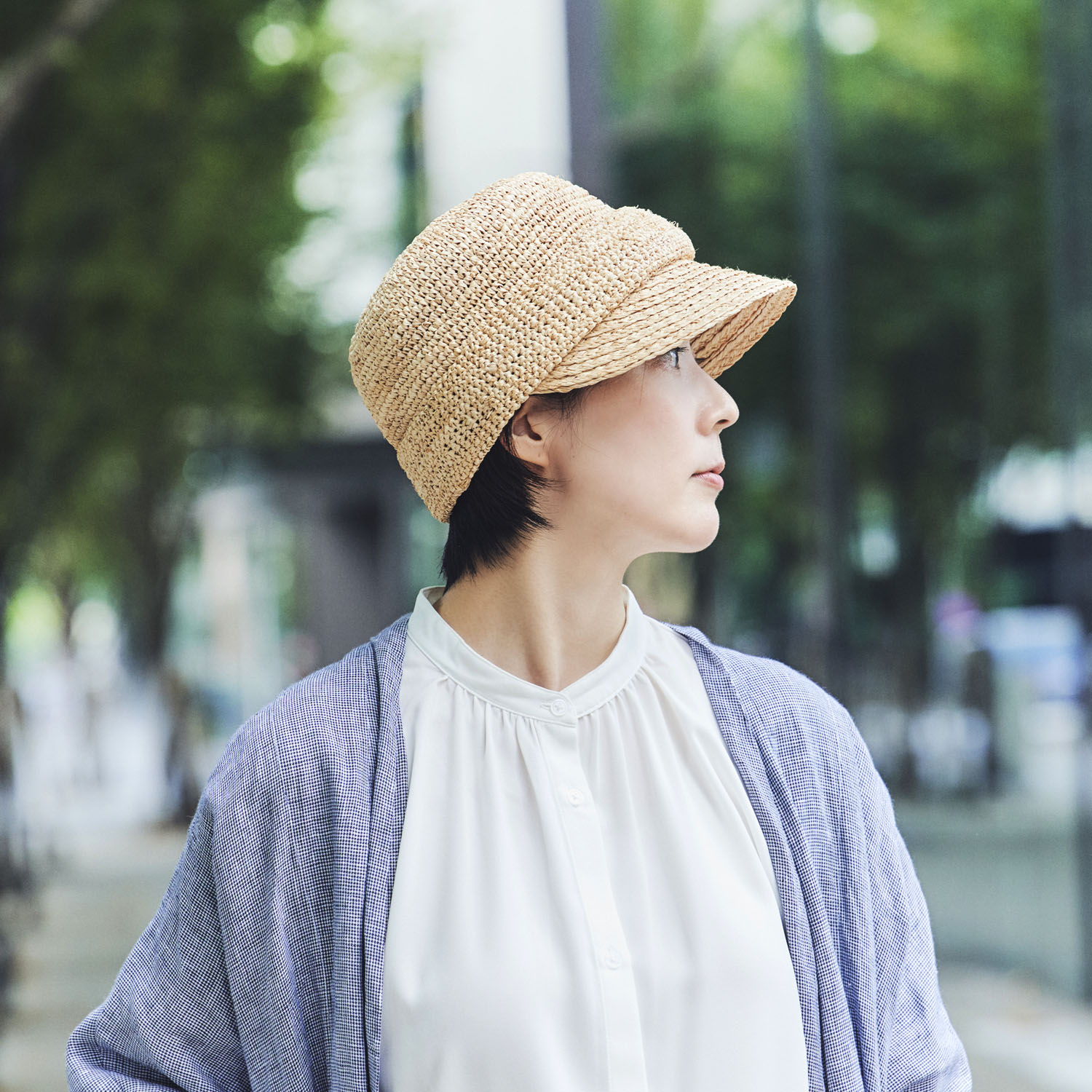 田中帽子店Mimi （ミミ）ラフィア キャスケット 57.5cm 婦人用帽子