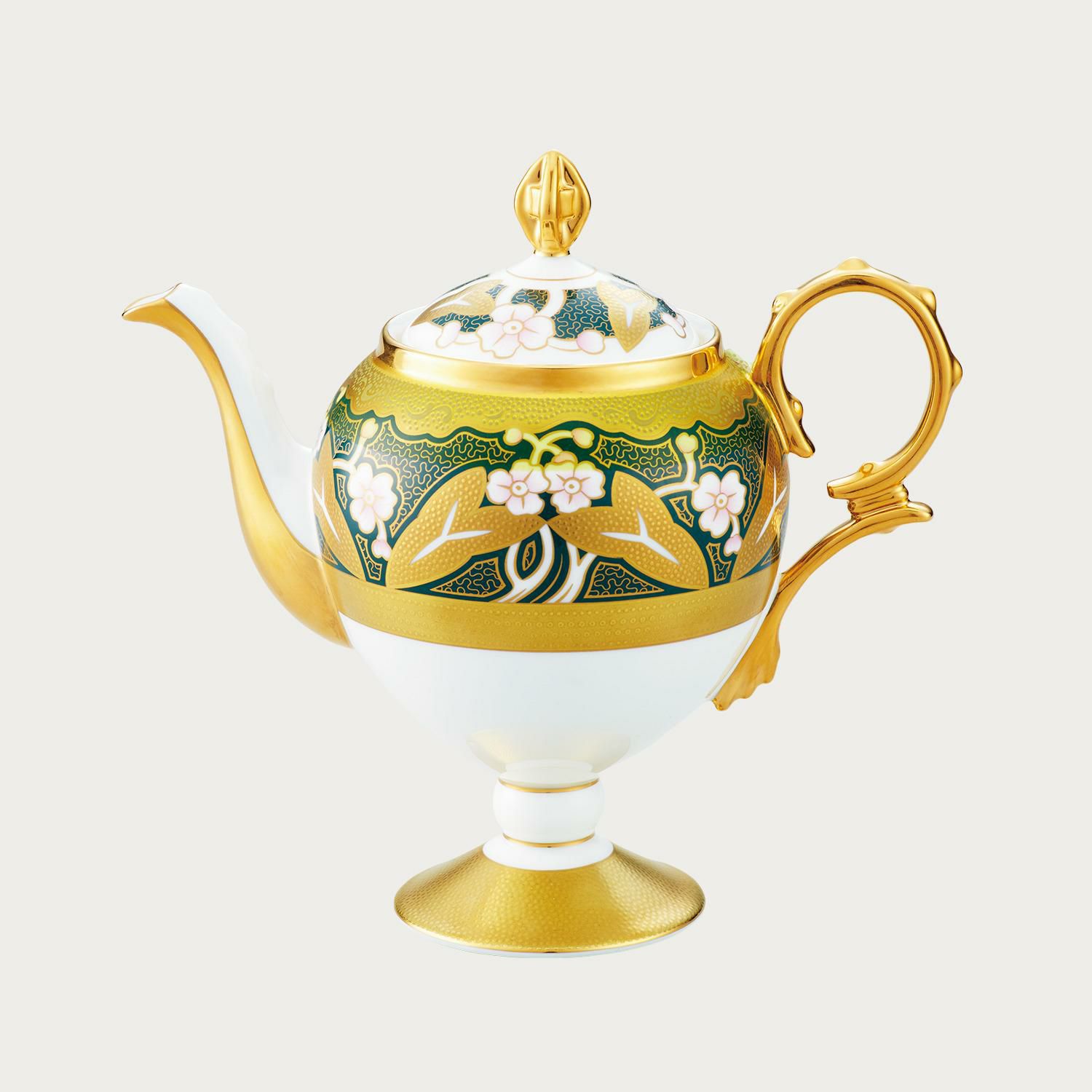 大き目】オールドノリタケ 花紋 ティーポット アールヌーボー