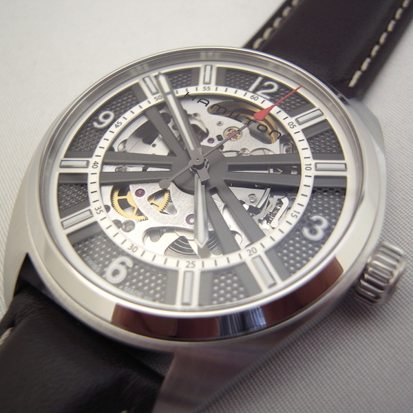 ハミルトン カーキフィールドスケルトン H72515585 ブラウンカーフ