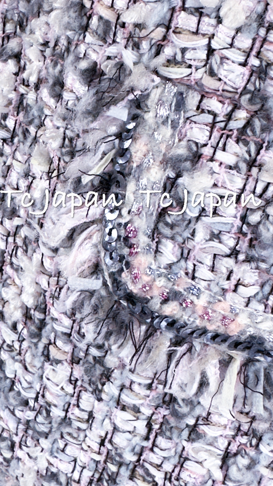 シャネル ジャケット CHANEL グレー ピンク ラベンダー マルチカラー