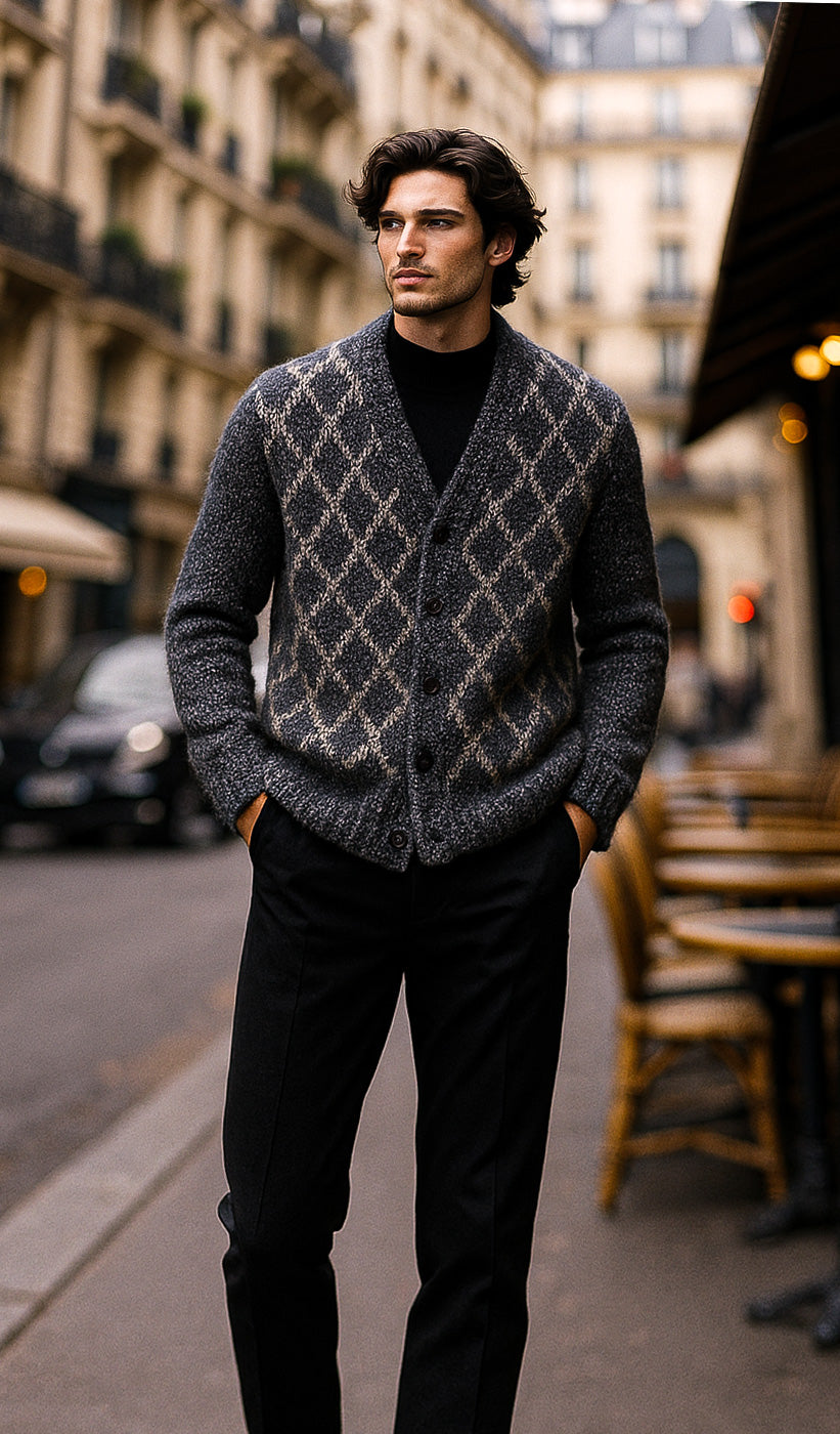 シャネル カーディガン CHANEL ネイビー モヘア マトラッセ 肉厚