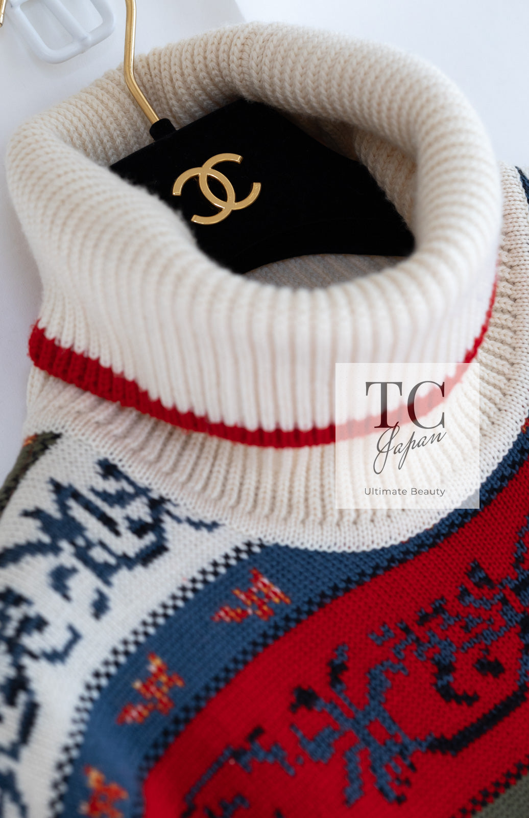 シャネル ヴィンテージ 貴重 アイボリー レッド マルチカラー CC