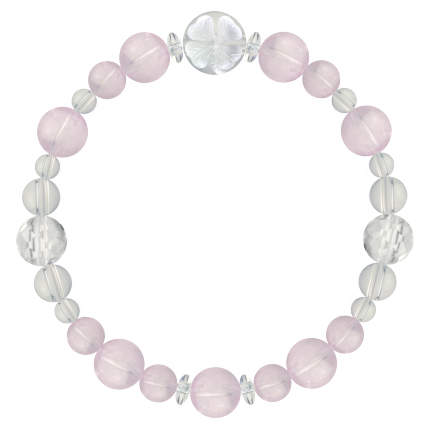 紅藤色 | クンツァイト・水晶（クォーツ） 花かずら(8mm)ブレスレット