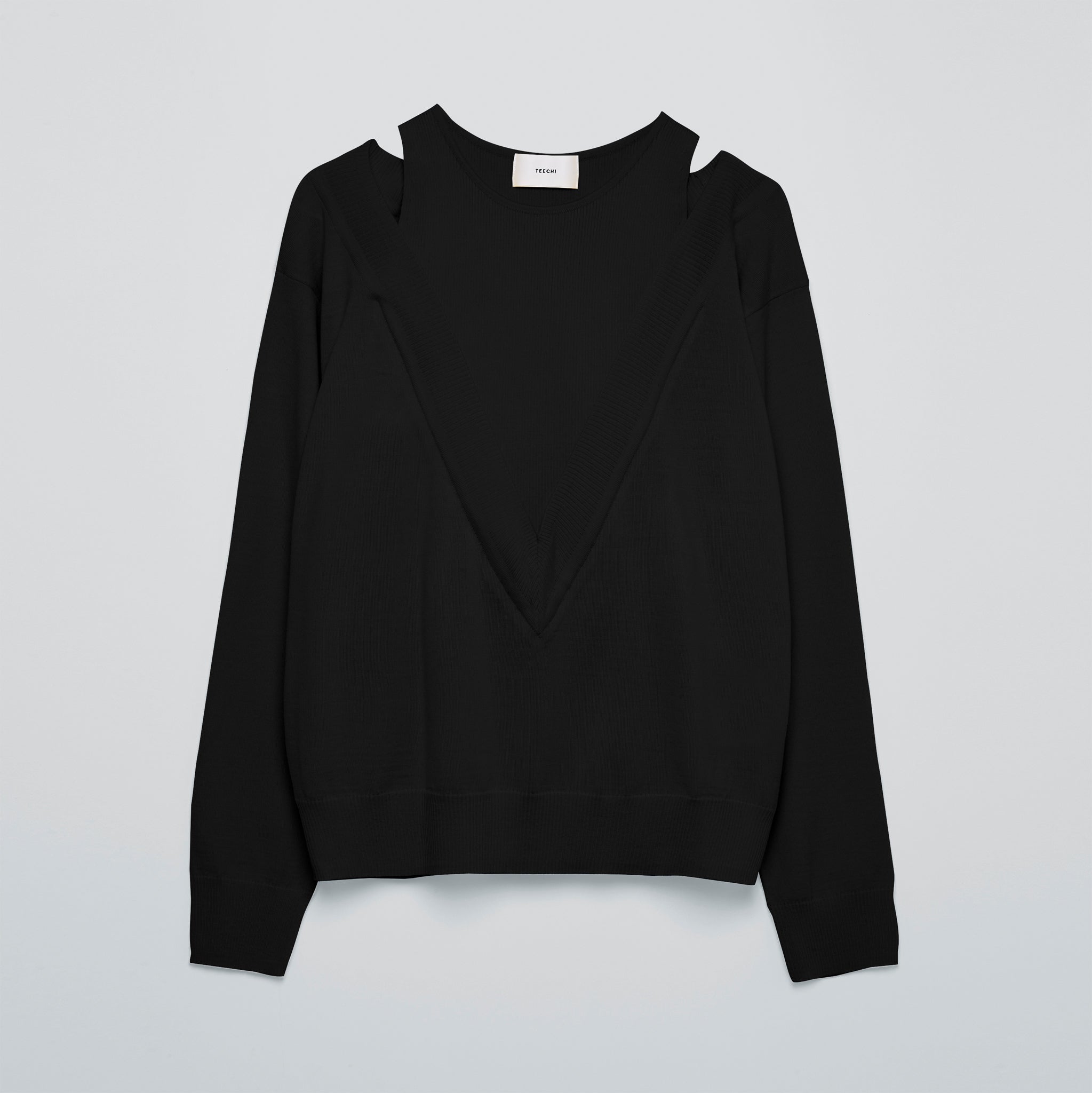 レイヤードプルオーバーニット