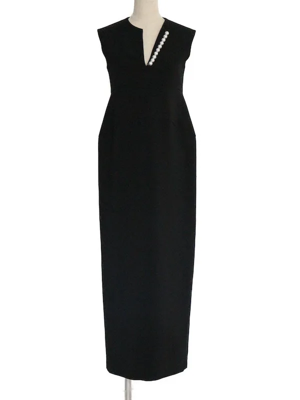 YOKO CHAN（ヨーコチャン） パールスリットラインロングドレス