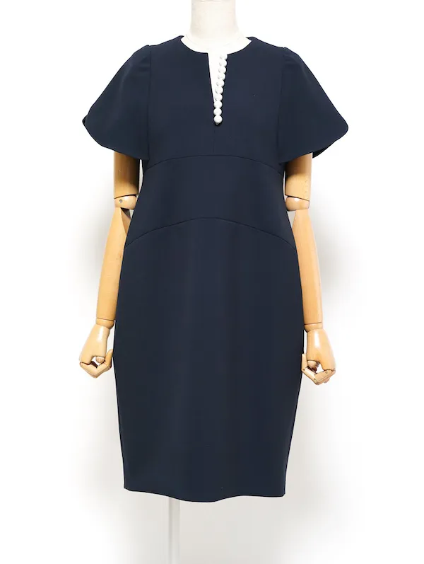 YOKO CHAN（ヨーコチャン） フレアスリーブパールスリットラインドレス