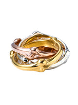 sa.0006AW25-silver/pink/yellow ボーンシェイプドトリニティリング