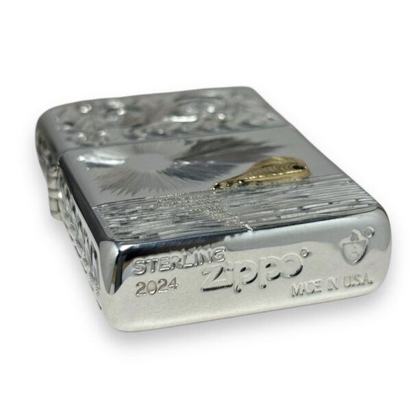 Hand-carved sterling silver Zippo (Armor type, K18 motif) – The