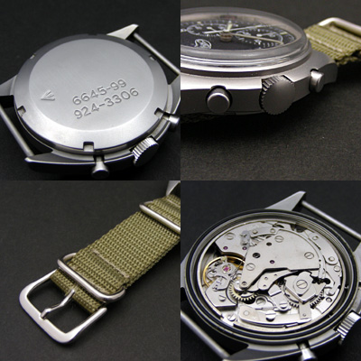 CWC クロノグラフ ミリタリー仕様 英国軍用 黒文字盤 美品