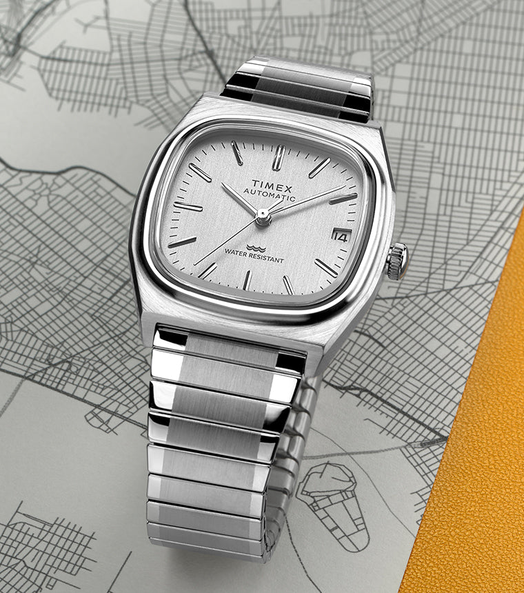 Timex® Automatic 1983 E Line Reissue 34mm Stainless Steel