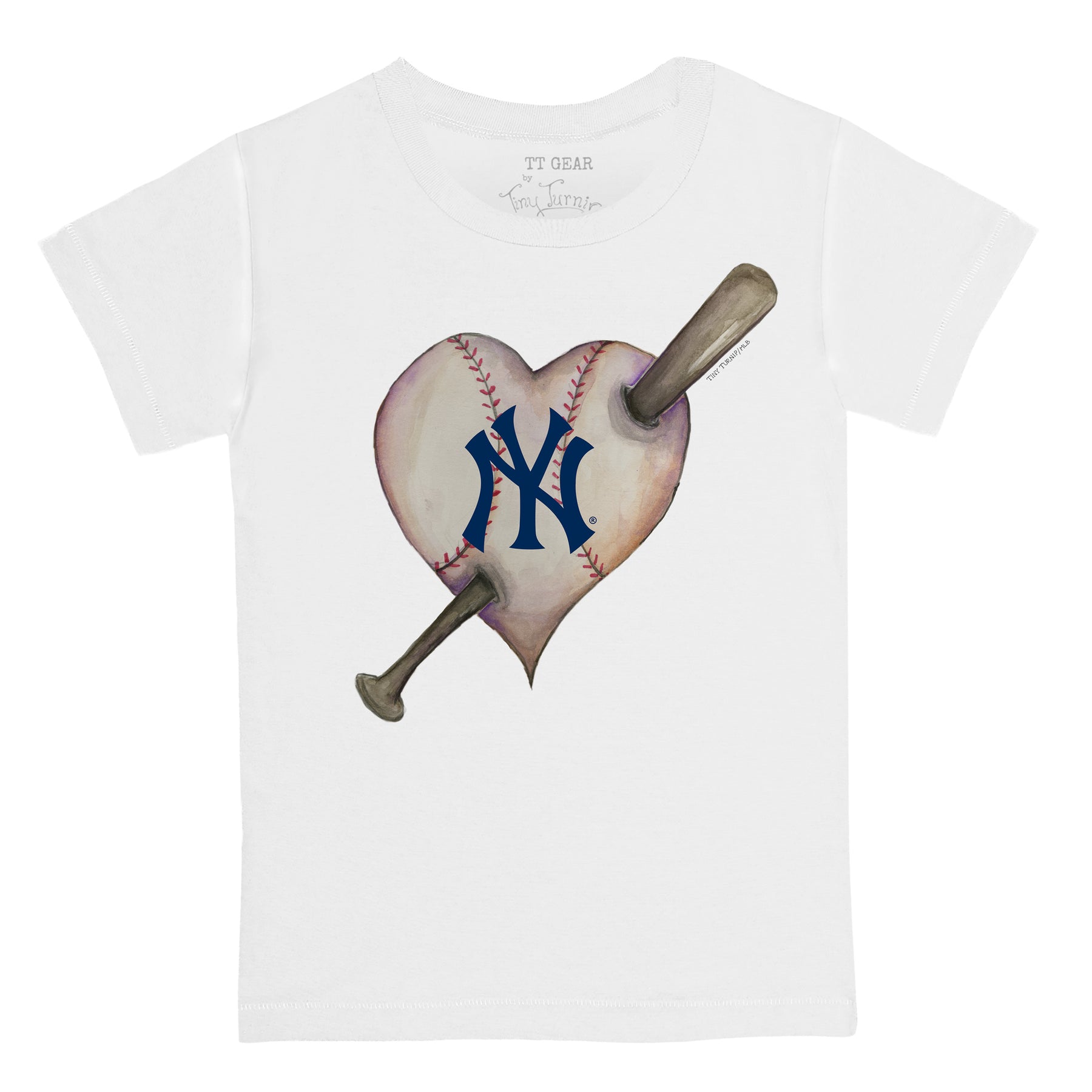 New York Yankees Heart Bat Tee Shirt | Tiny Turnip