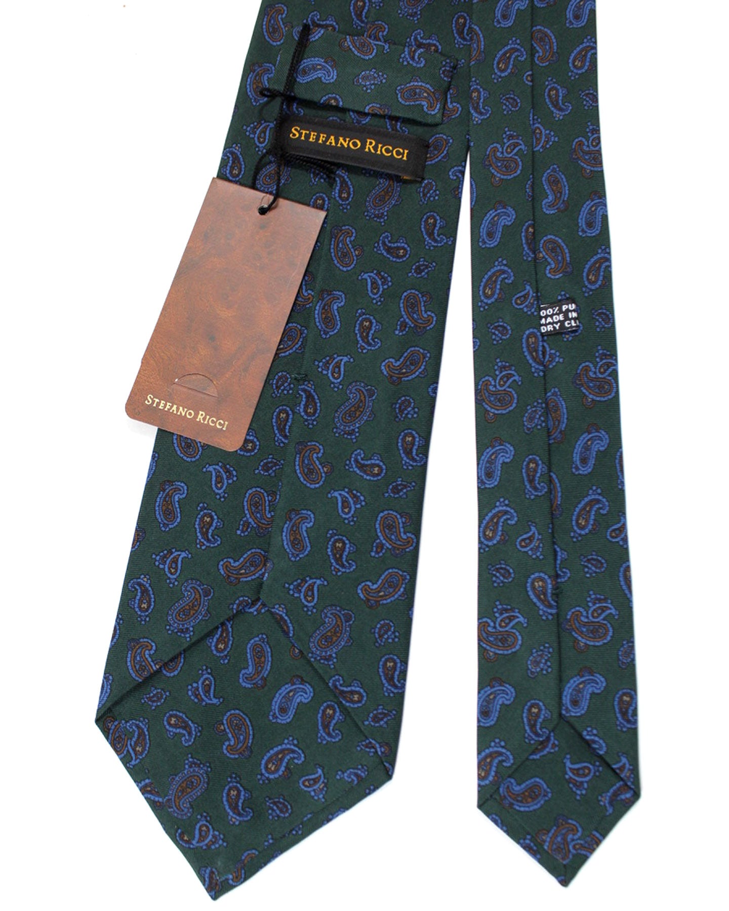 Stefano Ricci Silk Tie Dark Green Paisley SALE - Tie Deals