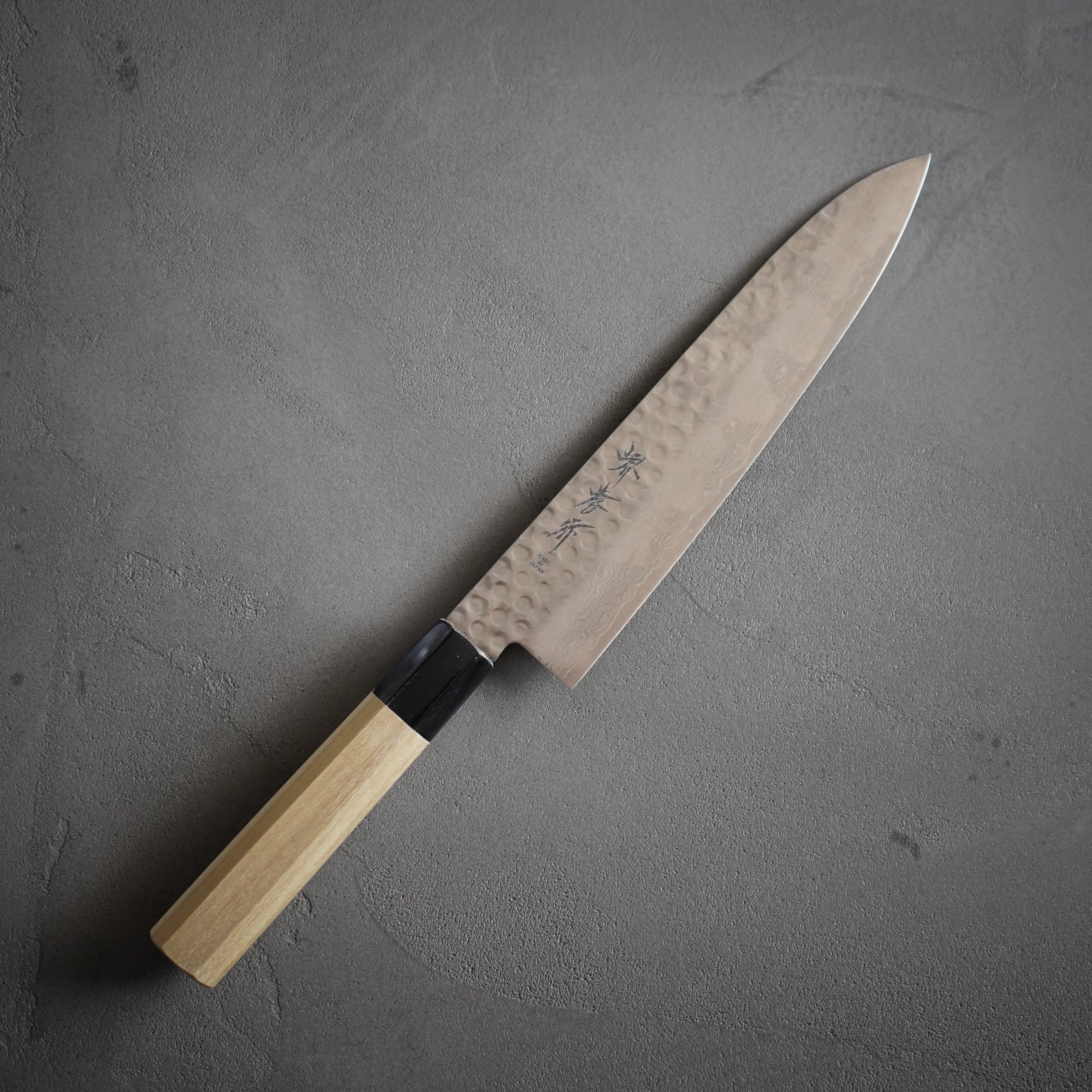45層ダマスカス和式 牛刀包丁 / 堺孝行 – Tomoe-Ya