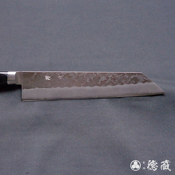 銀三 梨地仕上 切付包丁 黒ハンドル – 徳蔵刃物 TOKUZO KNIVES