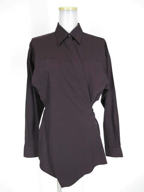 Jean Paul GAULTIER CLASSIQUE ストライプ柄カシュクールブラウス