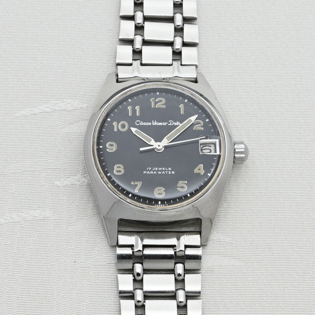 シチズン ホーマーデイト ブラックダイアル アラビア文字 手巻き