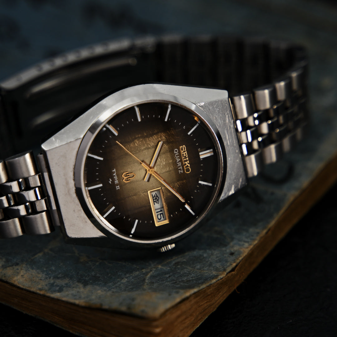 セイコー TYPE2 9面カットガラス ブラウングラデーションダイヤル