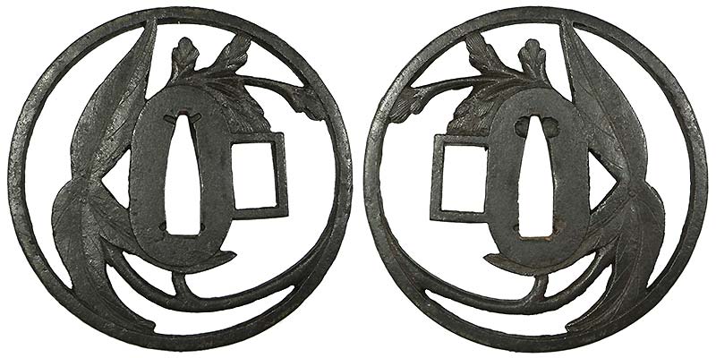 日本刀の鐔・鍔｜鉄地沢瀉透かし｜日本刀専門店・東京【十拳】