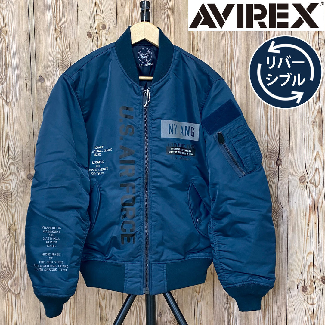 AVIREX アヴィレックス MA-1 REFLECT STENCIL リバーシブル ジャケット