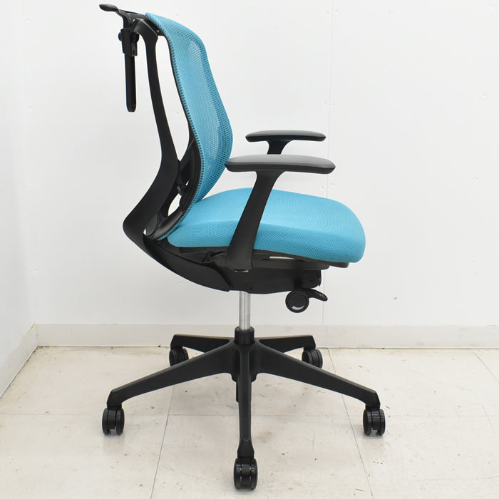 中古】オカムラ シルフィー ローバック 固定肘 バックカーブアジャスト