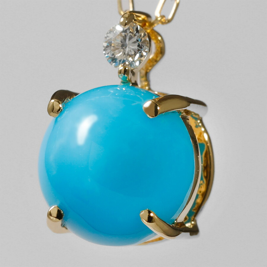 楽天市場】ターコイズ ダイヤモンド ネックレス ターコイズブルー 18金