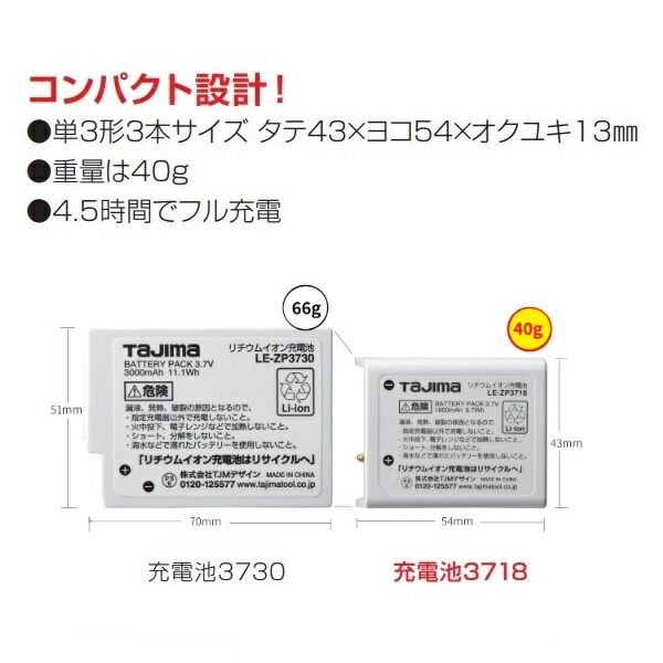 楽天市場】タジマツールペタLEDヘッドライト CDシリーズ専用リチウム