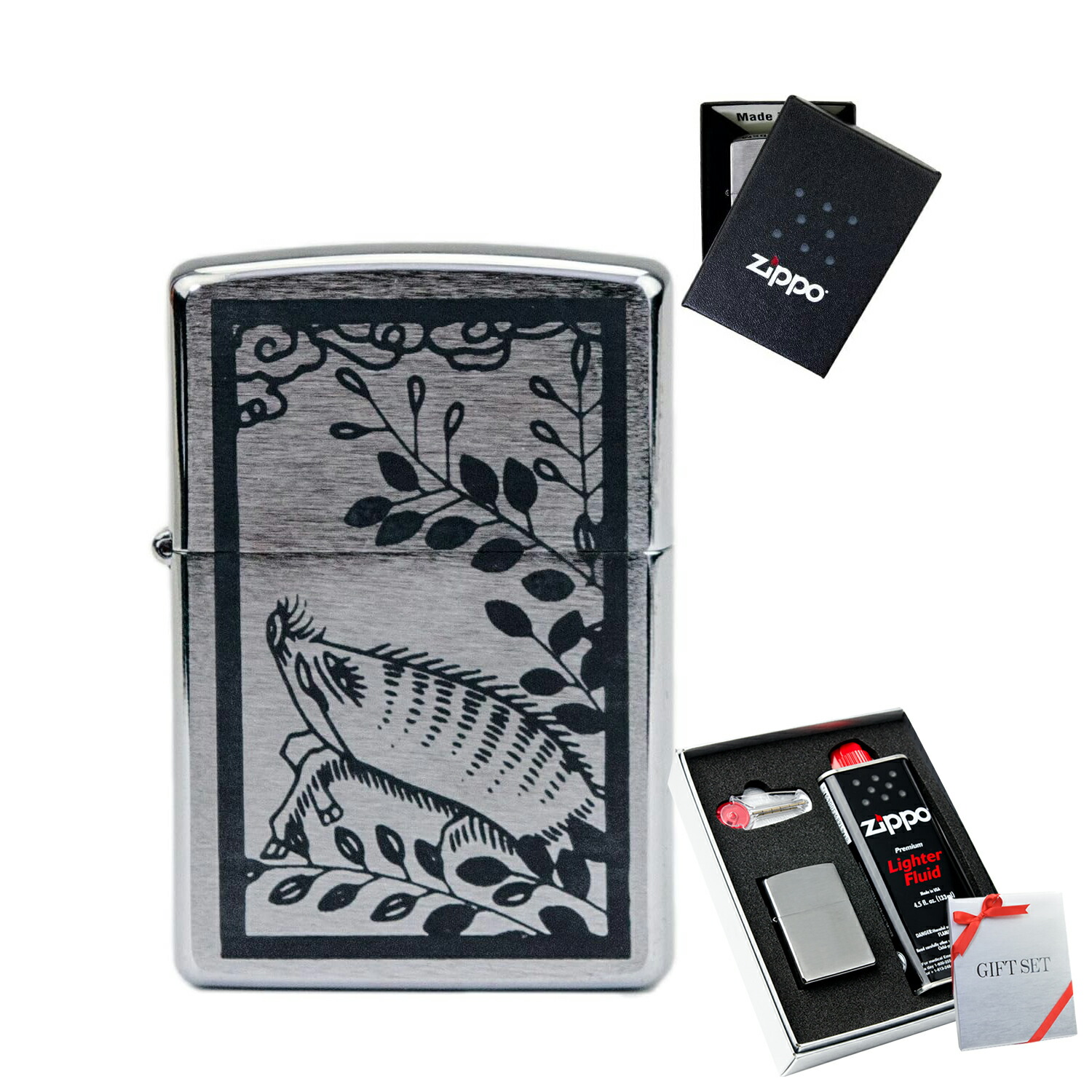 楽天市場】ZIPPO 花札 猪鹿蝶 3種 単品 zippo ジッポ ライター