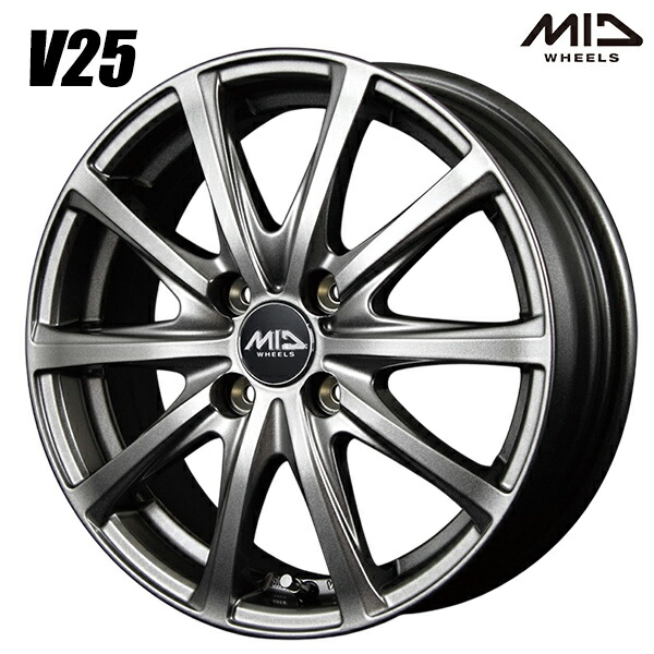 楽天市場】15インチ 5.5J 4H100 +40 MID マルカサービス V25