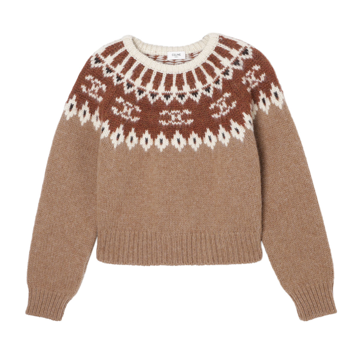 楽天市場】セリーヌ CELINE クルーネックニット ブラウン レディース