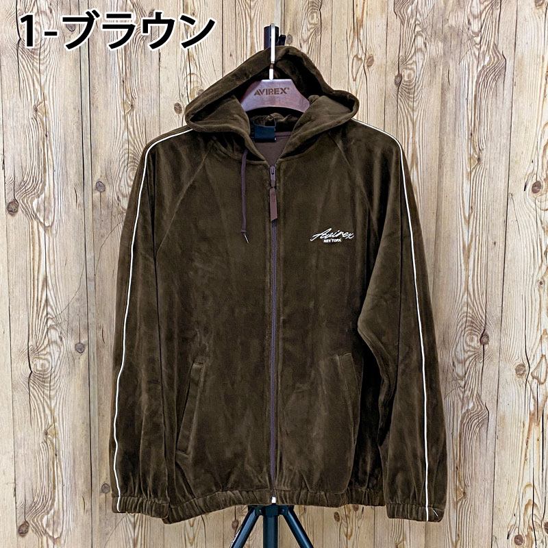 楽天市場】送料無料 AVIREX アヴィレックス VELOUR ZIP PRAKA CURSIVE