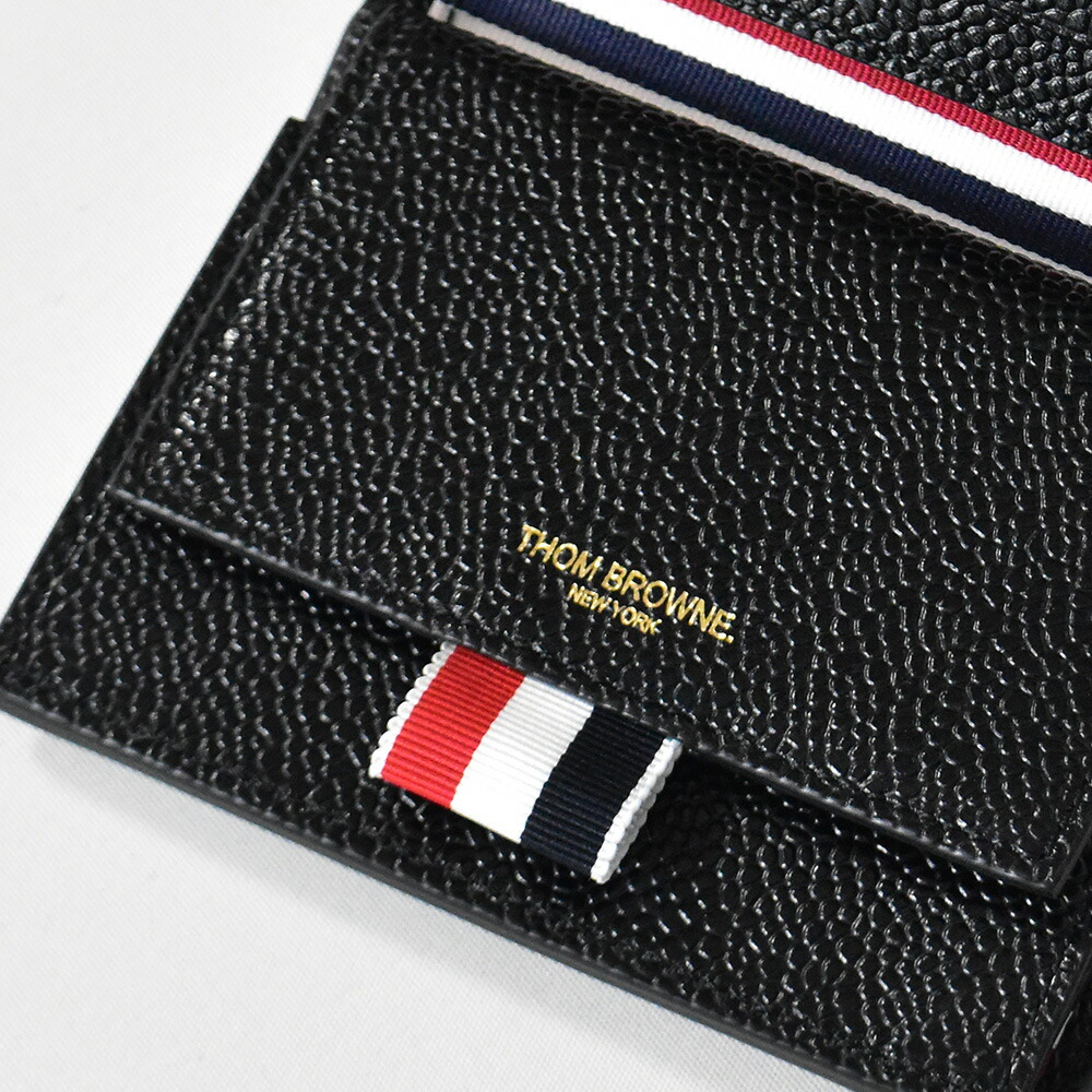 I147 未使用品✨トムブラウン ケース 財布 コンパクト レザー 黒 楽天